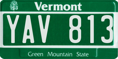 VT license plate YAV813