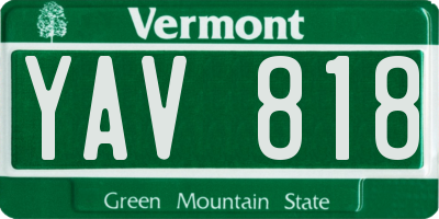VT license plate YAV818