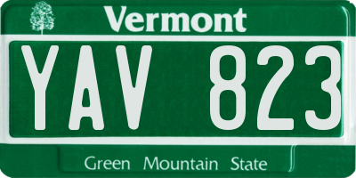 VT license plate YAV823