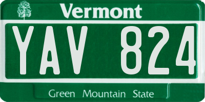 VT license plate YAV824