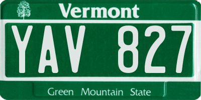 VT license plate YAV827