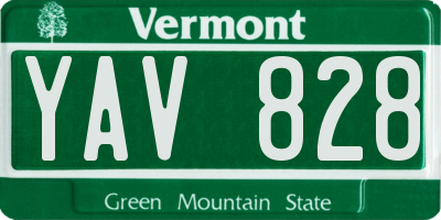 VT license plate YAV828