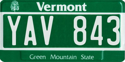 VT license plate YAV843