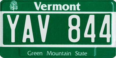 VT license plate YAV844
