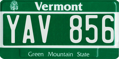 VT license plate YAV856