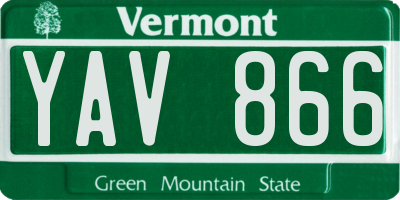 VT license plate YAV866