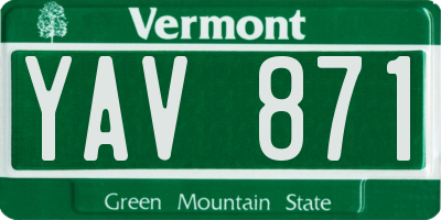 VT license plate YAV871