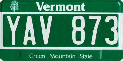 VT license plate YAV873