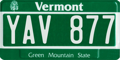 VT license plate YAV877