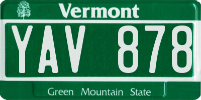 VT license plate YAV878