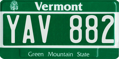 VT license plate YAV882