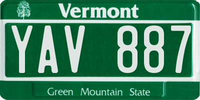 VT license plate YAV887