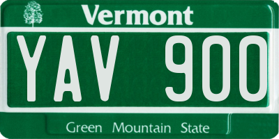 VT license plate YAV900