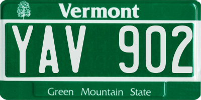 VT license plate YAV902