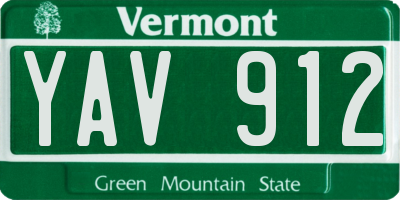 VT license plate YAV912