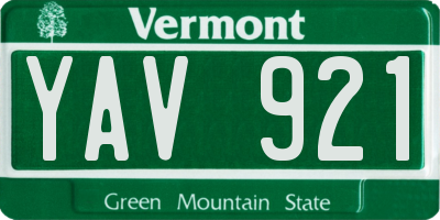 VT license plate YAV921
