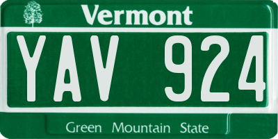 VT license plate YAV924