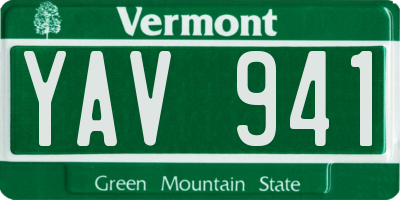 VT license plate YAV941