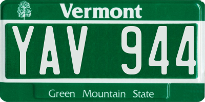 VT license plate YAV944