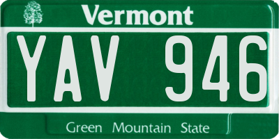 VT license plate YAV946