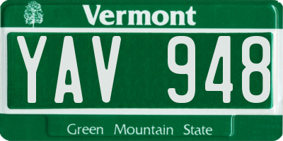 VT license plate YAV948