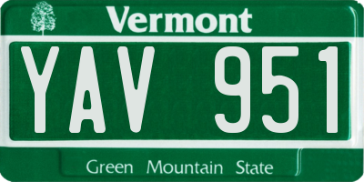 VT license plate YAV951