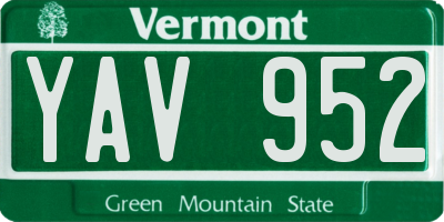VT license plate YAV952