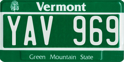VT license plate YAV969