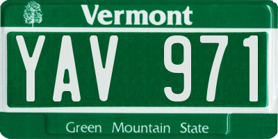 VT license plate YAV971