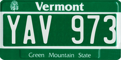 VT license plate YAV973