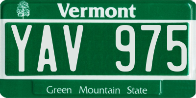 VT license plate YAV975