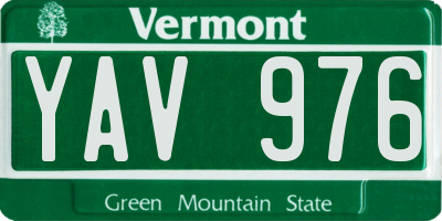 VT license plate YAV976