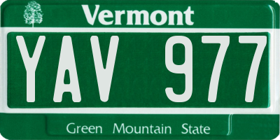 VT license plate YAV977