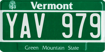 VT license plate YAV979