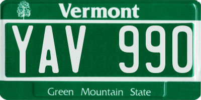 VT license plate YAV990