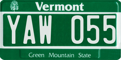 VT license plate YAW055
