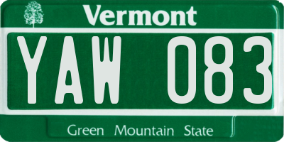 VT license plate YAW083