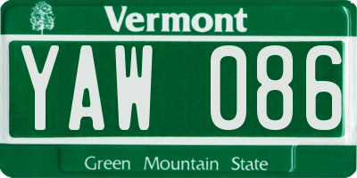 VT license plate YAW086