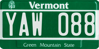 VT license plate YAW088