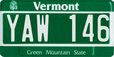 VT license plate YAW146