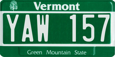 VT license plate YAW157