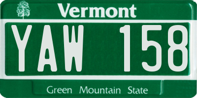 VT license plate YAW158