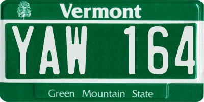 VT license plate YAW164