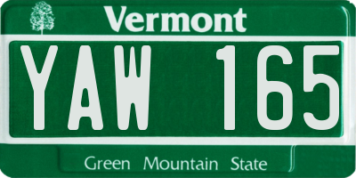 VT license plate YAW165