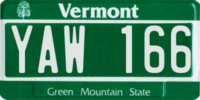 VT license plate YAW166