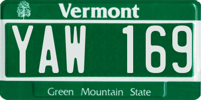 VT license plate YAW169