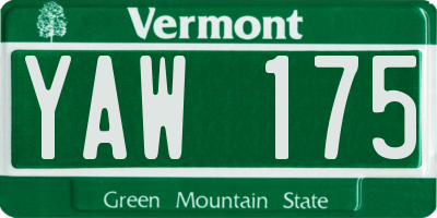 VT license plate YAW175