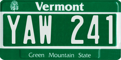 VT license plate YAW241