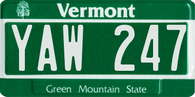 VT license plate YAW247
