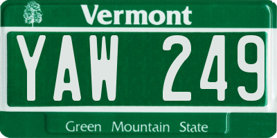 VT license plate YAW249